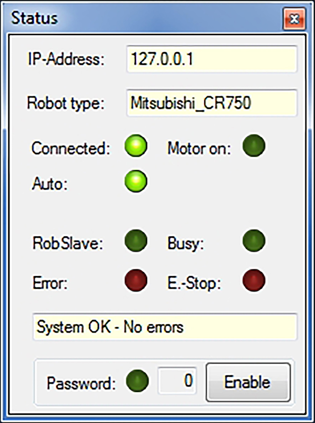 Status report of a connected robot