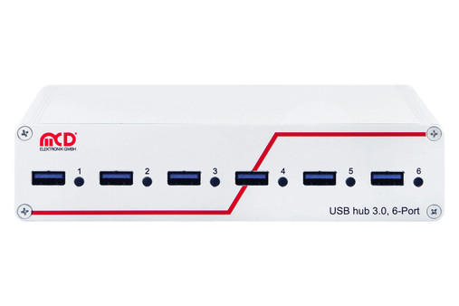 The six USB ports with USB 3.0 standard are arranged parallel